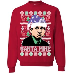 Wild Bobby Santa Mike Michael Scott The Office Ugly Christmas Sweater Unisex Crewneck Graphic Sweatshirt