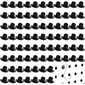 Pegboard Hook Locks,80Pcs Silicone Peg Hook Stoppers Clips for Stopping Hooks from Falling Off for 1/4 Inch Peg Board Push Pin Tool Organizer Peg Locks Round Holes (Black)