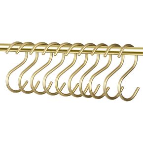 10 Pack S Gold Shaped Hooks, Gold Coat Clothes Towel Hangers, Kitchen Pots Pans Coffee Cups Rack Hooks