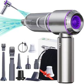 Airified Pro Car Vacuum, 3 in 1 New Pro V2 Portable 29000 Pa Suction Air Blower/Car Vacuum, Rechargeable High Power Cordless Vacuum Cleaner for Home, Long Lasting Battery Mini Vacuum Cleaner