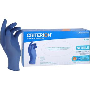 Criterion N200 Nitrile Exam Gloves - Non-Sterile, Chlorinated, Disposable, Latex-Free, Ambidextrous