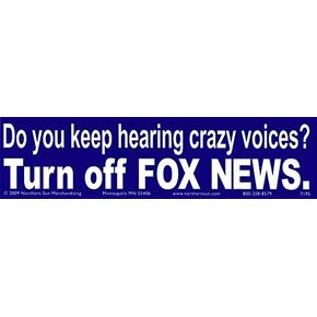 Northern Sun Do You Keep Hearing Crazy Voices? Turn Off Fox News. - Bumper Sticker/Decal (11.5" X 3")