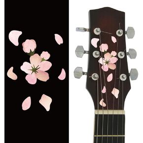 Pligreat 2 PCS ملصقات ديكور الغيتار الغيتار الغيتار لاصقة ديي ديي جيتار ديكور زهور الكرز الوردي قابلة in Kuwait