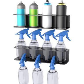 Spray Bottle Holder Wall Mount, Metal Spray Can Storage Rack for Garage Workshop, Paint Aerosol Can Organizer, Pack of 2