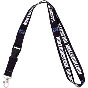 Desert Cactus Northwestern University Lanyard Car Keys ID Badge Holder Keychain Detachable Breakaway Snap Buckle (Black)