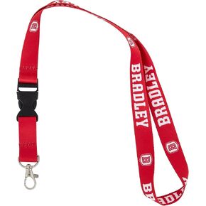Desert Cactus Bradley University Lanyard BU Braves Car Keys ID Badge Holder Keychain Detachable Breakaway Snap Buckle (Red)