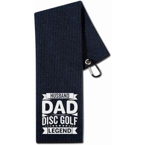 Disc Golf Gifts, Disc Golf Towel, 16"x 24" Microfiber Golf Towel, Husband Dad Disc Golf Legend, Black