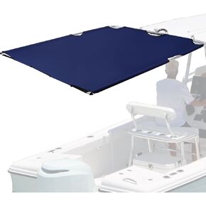 Boat Shade Canopy Top Cover for T-Top Center Console Stern Rod Holder, High-Tech Polyester Fiber, Blue