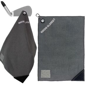 Rtam Birdie Blanket Magnetic Golf Towel Multi-Function 6 in 1 | Industrial Strength Magnet for Strong Hold | Ball Marker Included (Grey)