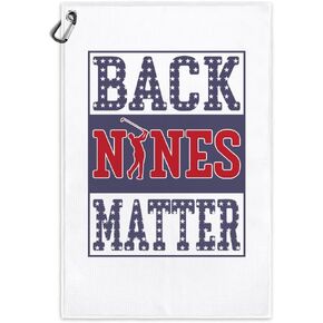 Back Nines Matter Funny Printed Microfiber Golf Towel with Clip, Cute Golf Gifts for Golf Fan Dad Grandpa, Golf Lover Father's Day Birthday Gifts, Golf Accessories for Men Husband Boyfriend