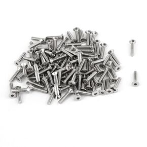 uxcell 100pcs 304HC Stainless Steel Hex Countersunk Flat Bolts Screws M3x14mm