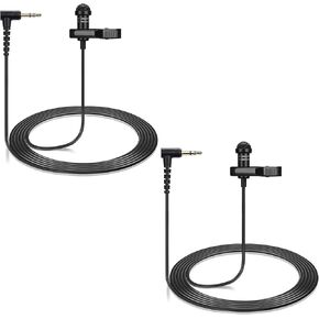 2-Pack Lavalier Microphone Compatible with DJI Mic 2 and Rode Wireless Pro/Wireless Go 2 ii Microphone Transmitters - 90 Degrees L-Shaped 3.5mm Omnidirectional Lapel Lav Mic for Vlog Interview