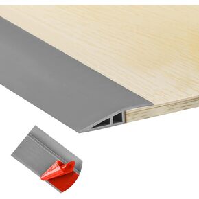 Carpet Floor Transition Strip, Self Adhesive Floor Edging Trim Strip, PVC Threshold Cover for Doorway, Floor Divider Strip Suitable for Threshold from 2/5" to 3/5" - Black 3.3Ft
