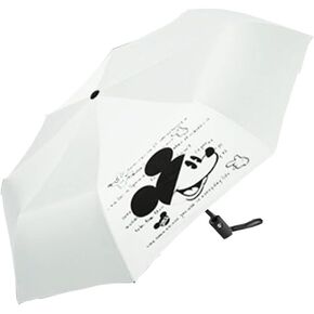 Finex Mickey - White - Travel Compact Auto Folding Golf Umbrella with Auto Open Close One Button Handle & wrist strap