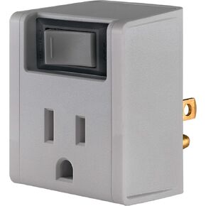 Philips Grounded Outlet Extender, On/Off Power Switch with Integrated Circuit Breaker, 3 Prong, Easy to Install, For Indoor Lights and Small Appliances, Space Saving Design, 1 Pack, Gray, SPP1129GR/37 in Saudi Arabia