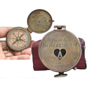 Compass with Famous Scripture Quote Engraved Baptism Gifts with Leather Case Loved Ones, Son, Father, Husband, Valentines Day, Christmas Day Gifts