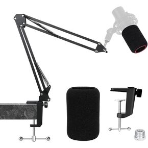 YOUSHARES Mic Boom Arm Stand - Boom Arm for HyperX QuadCast 2, QuadCast 2S, QuadCast, QuadCast S, Yeti, AM8, SM7B Gaming Mic and Most Microphones using 3/8" to 5/8" Adapter with QuadCast 2 Windscreen