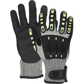MECCANIXITY Cut Resistant Lobster Gloves with Hook and Loop Anti Puncture Diving Gloves Catching Glove for Spearfishing Harvesting Working Underwater, Large