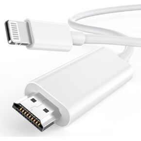 [Apple MFi Certified] Apple Lightning to HDMI Cable Adapter for iPhone to TV, 1080P Digital AV Adapter Sync Screen Connector Compatible for iPhone 14 13 12 11 Pro Max XS XR X 8 to TV Projector Monitor