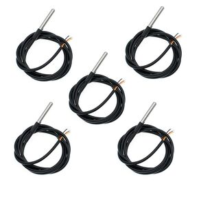 5pcs DS18B20 Temperature Sensor Temperature Probe Stainless Steel Package Waterproof 2M