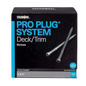 Pro Plug System Screws -Epoxy, #10 x 2-3-4", Star Drive, 375 Pieces for 100 sq ft of Decking or 250 Lineal Feet of Trim