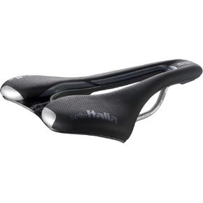 Selle Italia SLR Boost Gravel TI316 Superflow Gravel Bike Seat - Gravel, Road, MTB Bike Saddle Men Women Shock Absorption, Reflective Surface, Gel Padding, Black, 248 x 130mm, 204g (SI510883)