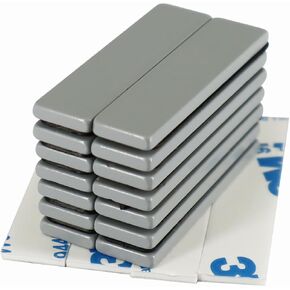 Strong Neodymium Bar Magnets with Adhesive Backing,Waterproof Heavy Duty Rare Earth Magnets,Powerful Magnetic Strip for Fridge,Cabinet,Curtain,Craft,DIY-40x10x2.5mm,Pack of 14