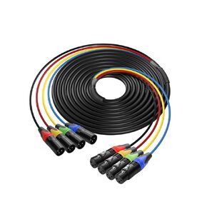 CERRXIAN 16.4ft 4 Channel XLR Snake Cables, Professional 4 Colored XLR Male to Female Recording Snake Cable, Noise Free and Long-Lasting, for Live, Recording, Studios, and Gigs - Patch