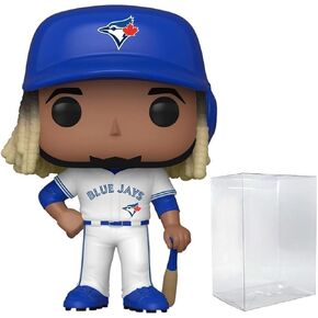 POP MLB: Blue Jays - Vladimir Guerrero Jr. (Home Uniform) Funko Vinyl Figure (Bundled with Compatible Box Protector Case), Multicolor, 3.75 inches