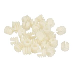 HARFINGTON Furniture Plastic Pre-Inserted Nuts, 11mmx10.5mm 30pcs Hinge Dowel Inserts Panel Expansion Nuts for Hinge Self-Tapping Screw, Furniture Connector Fittings