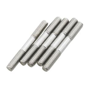 TAODAN 5PCS M6x50mm Silver 304 Stainless Steel Double Head Bolt Attachment Screw Double Head Extension Screw Stud