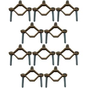 COREX 1-1/4" to 2" Bronze Water Pipe Ground Clamp - High Conductivity Grounding Clamp Conduit Fitting - 10 Pack