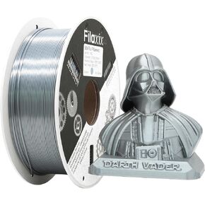 Silk PLA Filament 1.75mm,Silk Filament for 3D Printer,Shiny Coextrusion PLA Filament,Compatible with Bambu LAB,Creality K1C,QIDI MAX3,FLASHFORGE Adventurer 5M,Prusa MK4 FDM 3D Printer,1KG,Silver