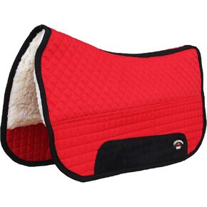 CHALLENGER Horse 27" x 16" Contoured Fleece Lined Quilted Western Saddle Pad Red 3998