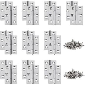 20 Pcs Metal Hinges, Folding Butt Hinge, 2 Inch Door and Window Gift Box Cabinet Hinge, with 120 Screws,Apply to Manual Work DIY Design