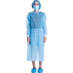 Disposable Isolation Gown Polypropylene Lab Gowns Knit Cuff Long Sleeve 15 Pack