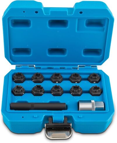 MaxPeedingRods 12pcs قفل العجلة مفتاح Nut Key متوافق مع Mercedes Benz ، مجموعة محول قفل القفل جوز الجوز ، قفل العجلة lugnut أداة إزالة الجوز in Kuwait