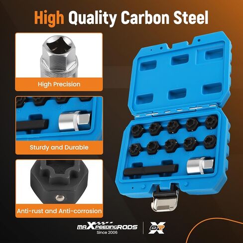 MaxPeedingRods 12pcs قفل العجلة مفتاح Nut Key متوافق مع Mercedes Benz ، مجموعة محول قفل القفل جوز الجوز ، قفل العجلة lugnut أداة إزالة الجوز in Kuwait