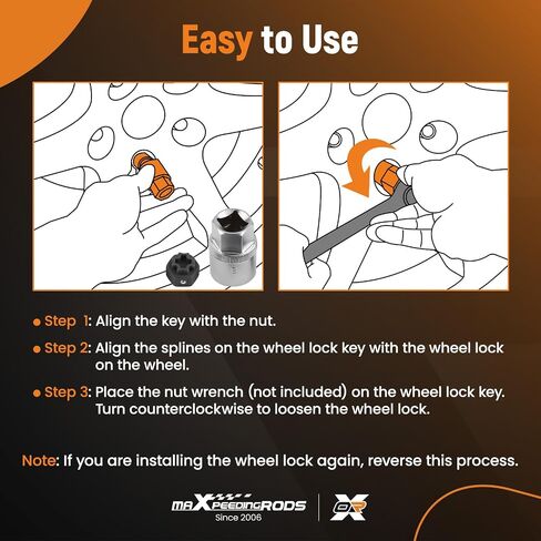 MaxPeedingRods 12pcs قفل العجلة مفتاح Nut Key متوافق مع Mercedes Benz ، مجموعة محول قفل القفل جوز الجوز ، قفل العجلة lugnut أداة إزالة الجوز in Kuwait