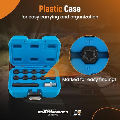 MaxPeedingRods 12pcs قفل العجلة مفتاح Nut Key متوافق مع Mercedes Benz ، مجموعة محول قفل القفل جوز الجوز ، قفل العجلة lugnut أداة إزالة الجوز in Kuwait