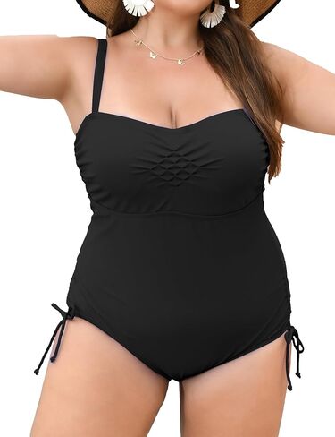 Plus Size One Piece Bathing Suit Skin Friendly Soft Fabric Tight Fit Tummy Control Swim Romper Swimsuit for Women in Saudi Arabia