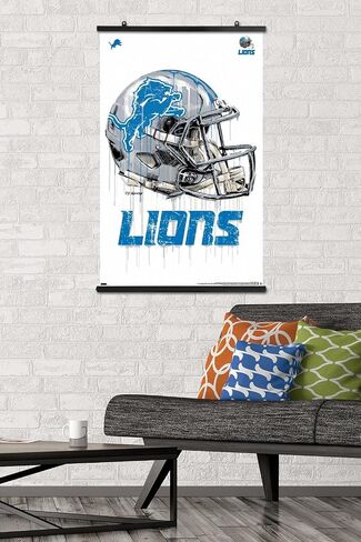 Trends International NFL Detroit Lions - Drip Helment 20 Wall Poster ، 22.375 "× 34" ، Premium Poster & Clip Bundle in Saudi Arabia