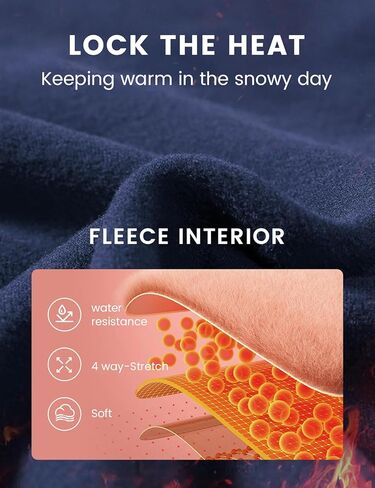 Seamaid Women's Fleece Lined Leggings 27" Water Resistant Thermal Winter Running Hiking Pants with Pockets High Waisted Black XS in Kuwait