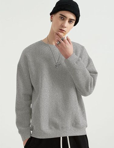 COZYPOIN Crewneck Sweatshirt for Men Long Sleeve Comfort Breathable Midweight Workout Casual Pullover Basic Sweatshirts in Kuwait