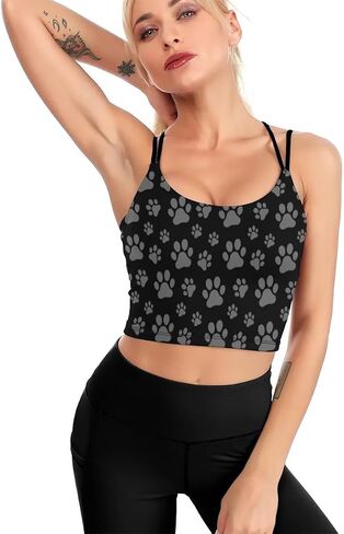 Workout Tops for Women Padded Sports Bra Crop Top Camisole Yoga Tank Top with Built in Bra Activewear Fitness Gym in Kuwait