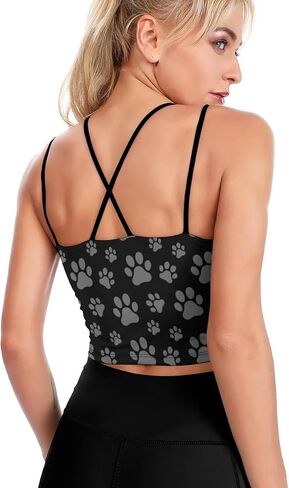 Workout Tops for Women Padded Sports Bra Crop Top Camisole Yoga Tank Top with Built in Bra Activewear Fitness Gym in Kuwait