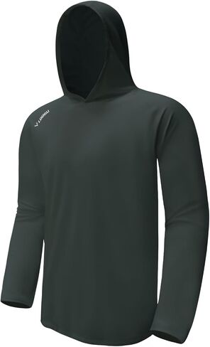 LOOGU Men's UPF 50+ Sun Protection Hoodie Shirt Long Sleeve Rash Guard SPF T-Shirts for Fishing Hiking in Saudi Arabia