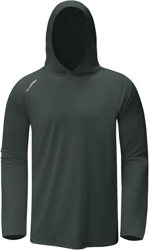 LOOGU Men's UPF 50+ Sun Protection Hoodie Shirt Long Sleeve Rash Guard SPF T-Shirts for Fishing Hiking in Saudi Arabia