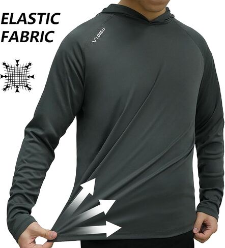 LOOGU Men's UPF 50+ Sun Protection Hoodie Shirt Long Sleeve Rash Guard SPF T-Shirts for Fishing Hiking in Saudi Arabia