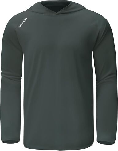 LOOGU Men's UPF 50+ Sun Protection Hoodie Shirt Long Sleeve Rash Guard SPF T-Shirts for Fishing Hiking in Saudi Arabia